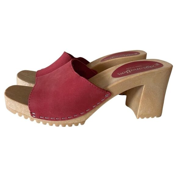 VINTAGE 90s Xhilaration Suede Slide Platform Heels Red Size 7 - Picture 4 of 9